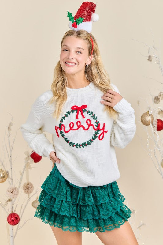 Merry Embroidered Sweater