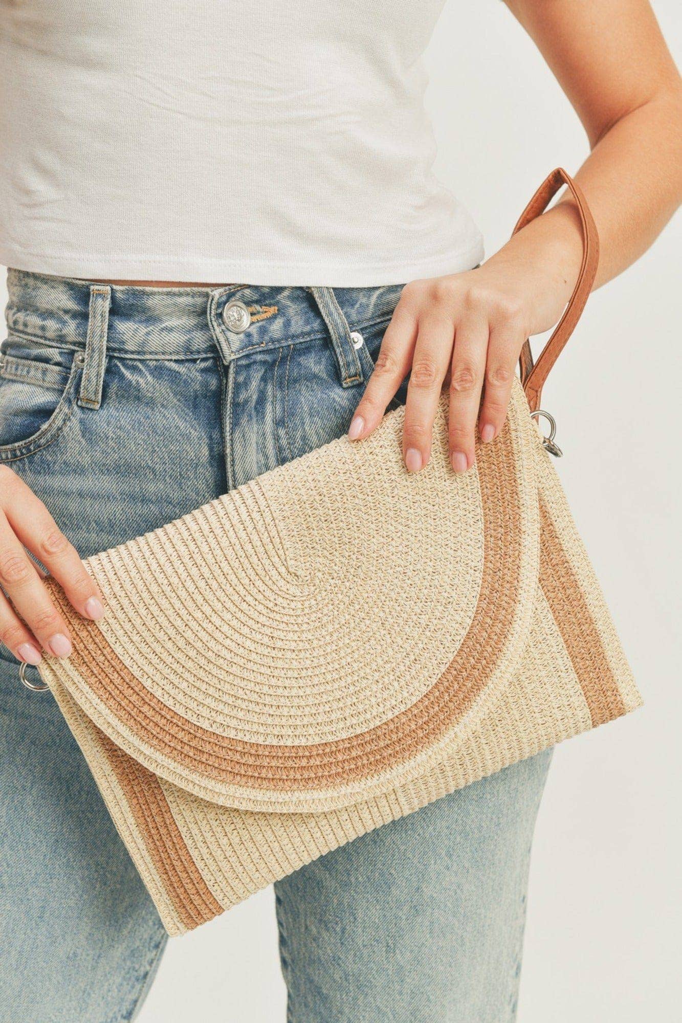 Josie Straw Crossbody Bag/Clutch