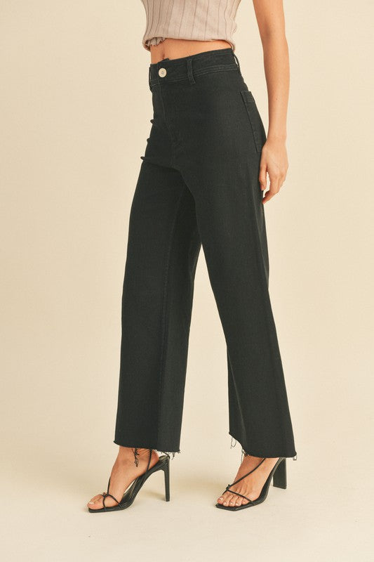 Zoey Straight Wide Leg Denim Pants