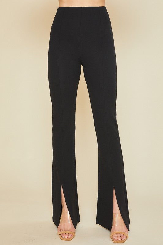 Eve Split Hem Pintuck Flare Pants