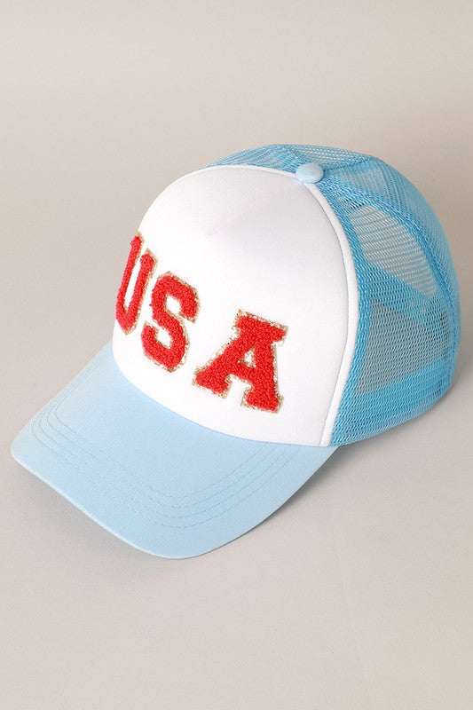 USA Chenile Patch Trucker Hat