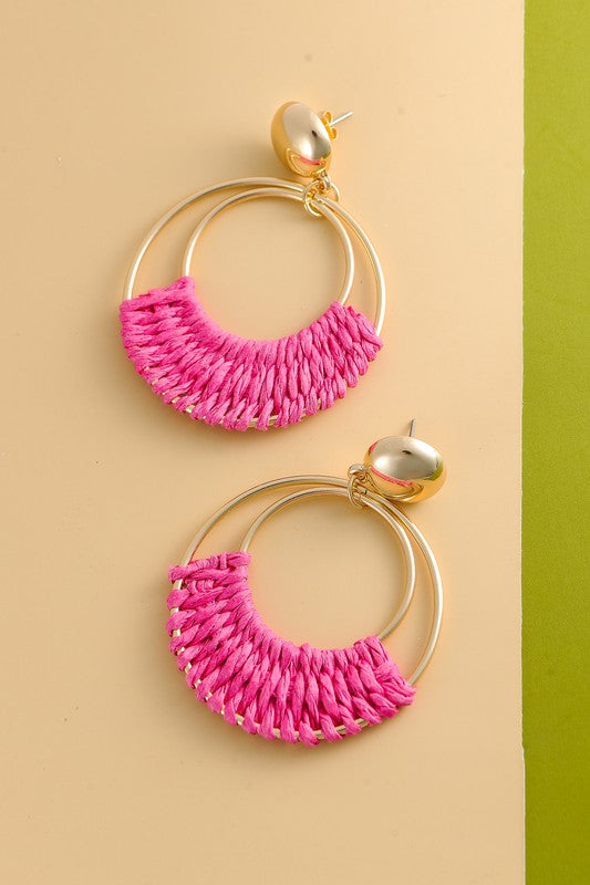 Sweetest Adventure Hoop Earrings - Fuschia