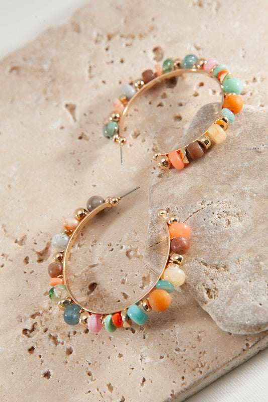 Escape Mode Multi Beaded Hoop Earrings