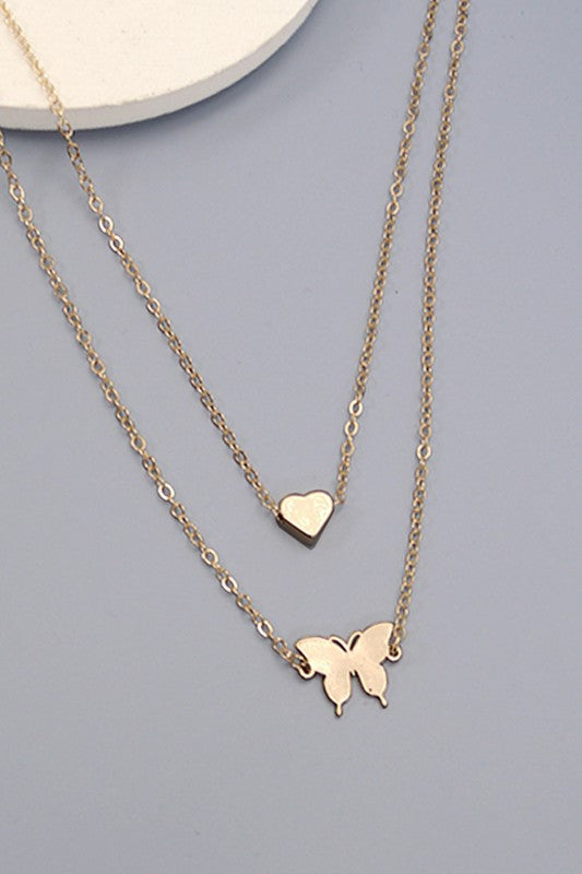 Butterfly and heart on sale necklace