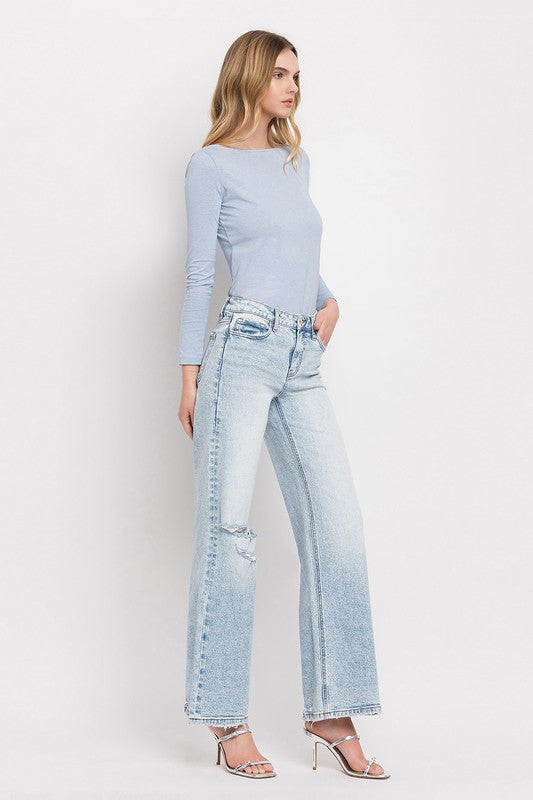 Vervet Tummy Control High Rise Wide Leg Jeans