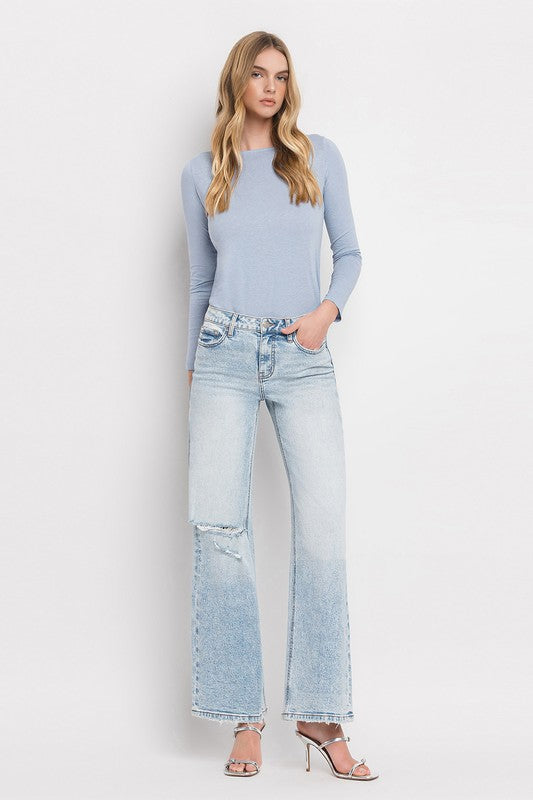 Vervet Tummy Control High Rise Wide Leg Jeans