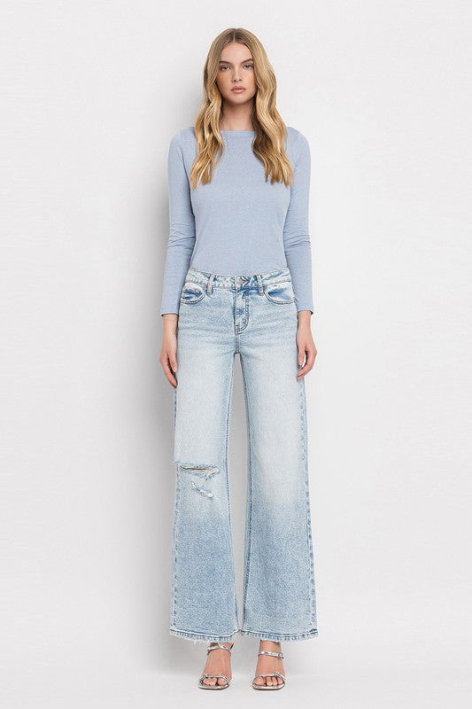 Vervet Tummy Control High Rise Wide Leg Jeans