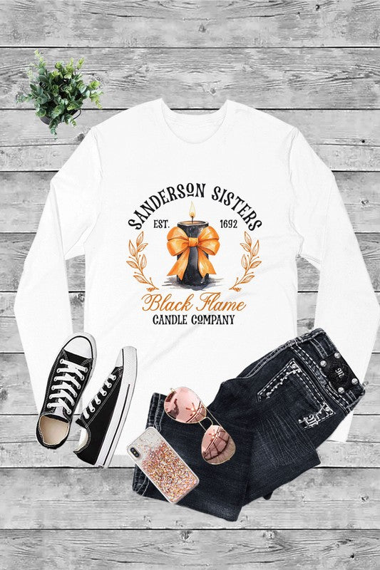 Sanderson Sisters Black Flame Candle Company Long Sleeve TShirt - FINAL SALE