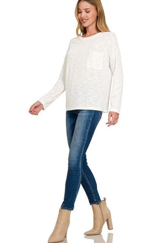 Everyday Basic Layering Long Sleeve Tee - White