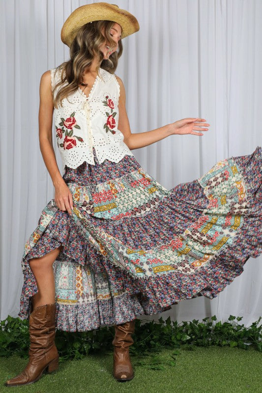 Music City Muse Embroidered Lace Vest