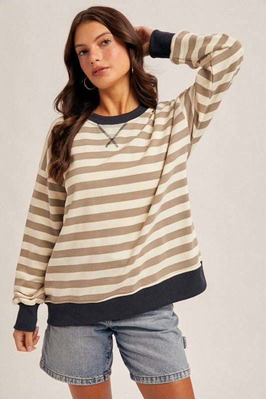 Harvest Striped Oversized Sweatshirt