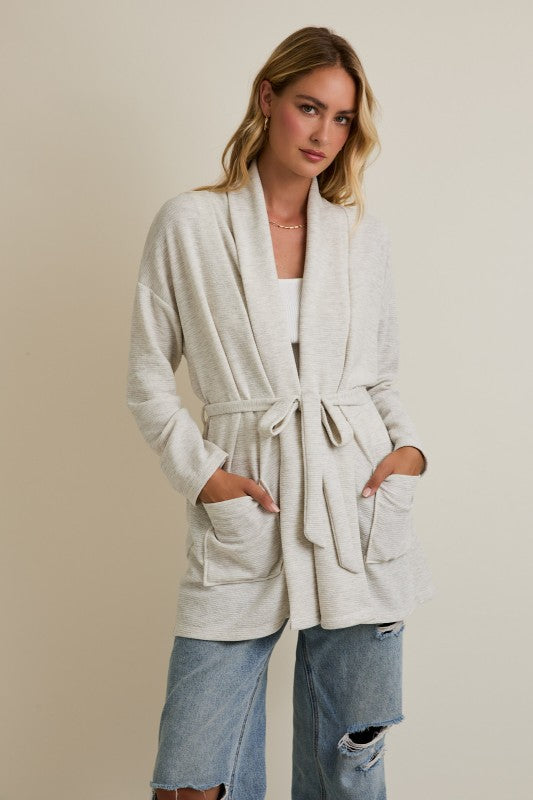 New Obsession Long Line Tie Cardigan