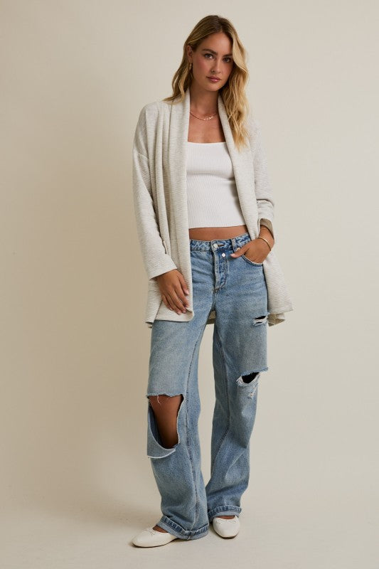 New Obsession Long Line Tie Cardigan