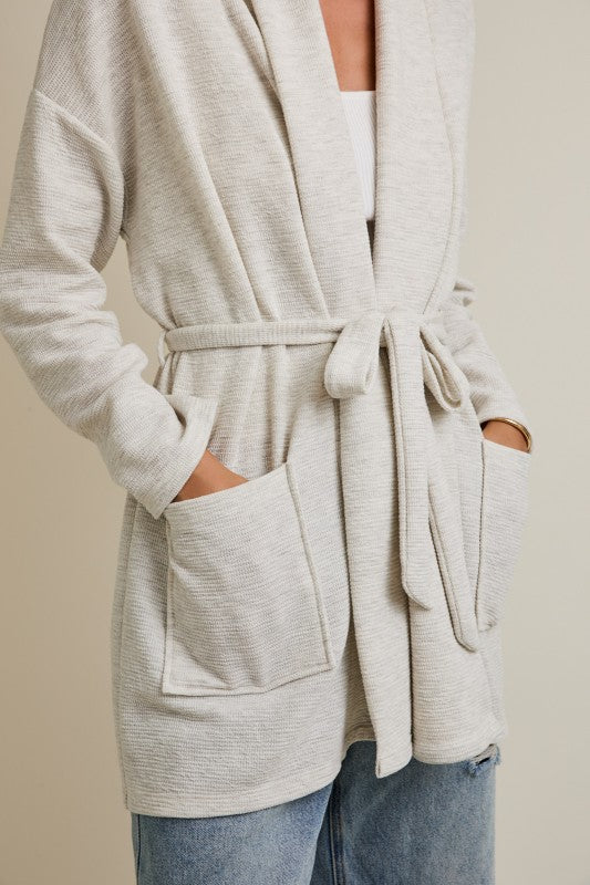 New Obsession Long Line Tie Cardigan