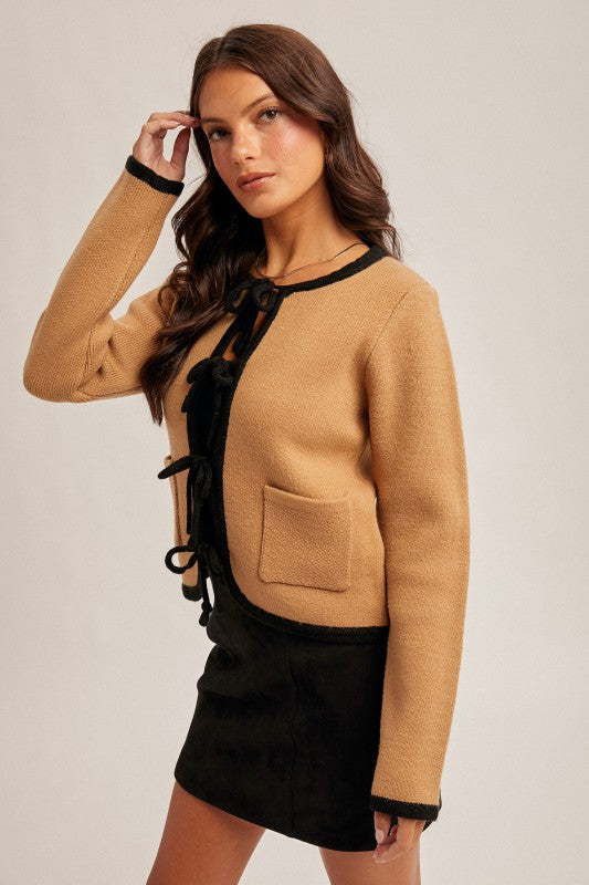 Loren Front Tie Sweater Cardigan