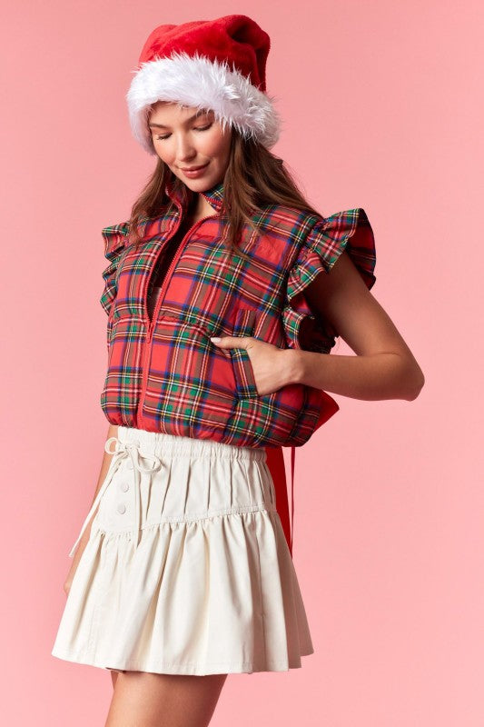 Christmas Cheer Vest With Satin Back Bow