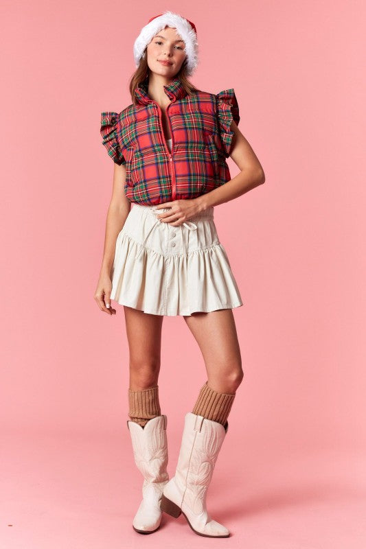 Christmas Cheer Vest With Satin Back Bow