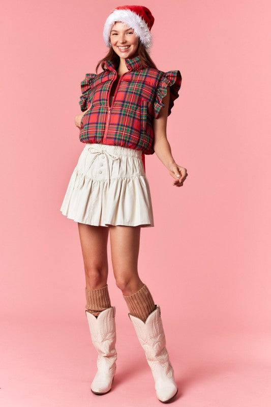 Christmas Cheer Vest With Satin Back Bow