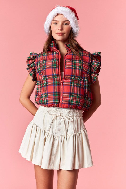 Christmas Cheer Vest With Satin Back Bow