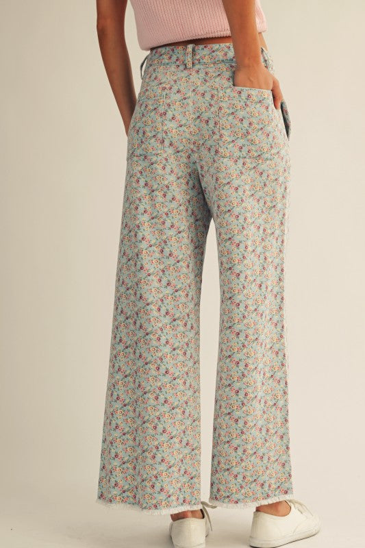 Lila Floral Denim Pants