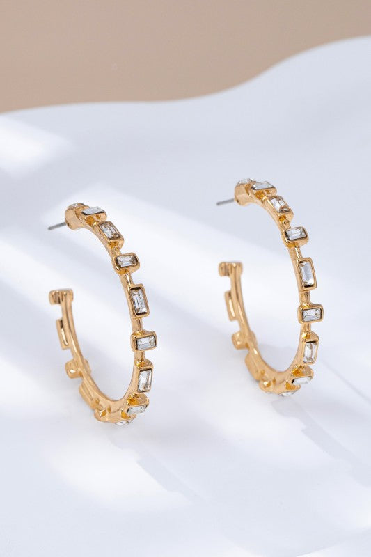 Classic Baguette Hoop Earring