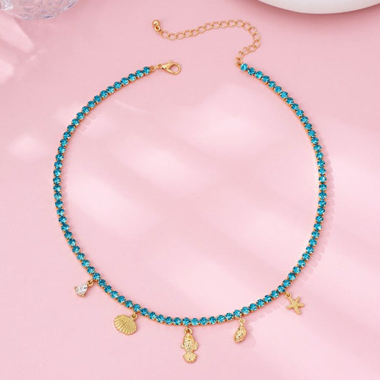 Crystal Tennis Charms Necklace