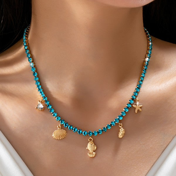 Crystal Tennis Charms Necklace
