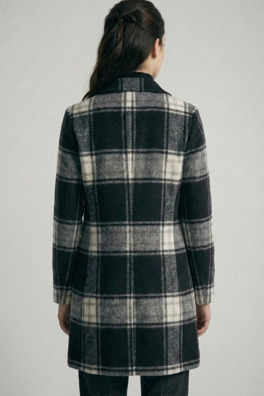 Plaid Coat - Black
