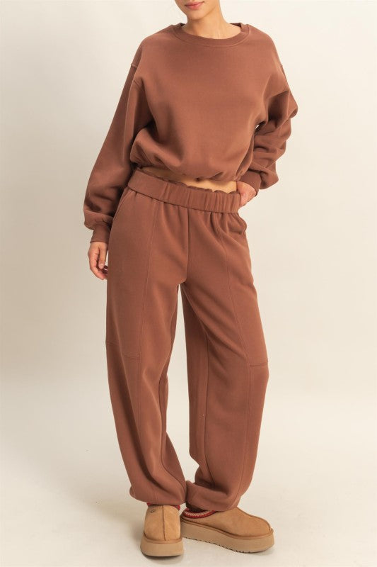 Cuddle Up Jogger Sweatpants - Chestnut