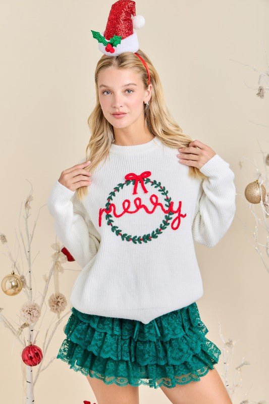 Merry Embroidered Sweater