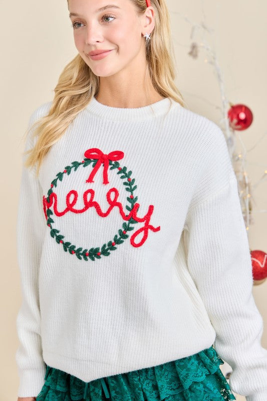 Merry Embroidered Sweater