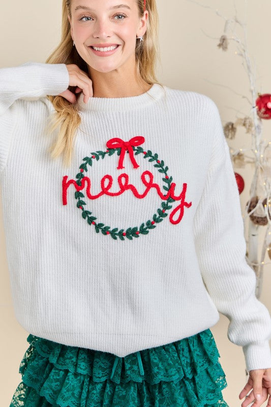 Merry Embroidered Sweater