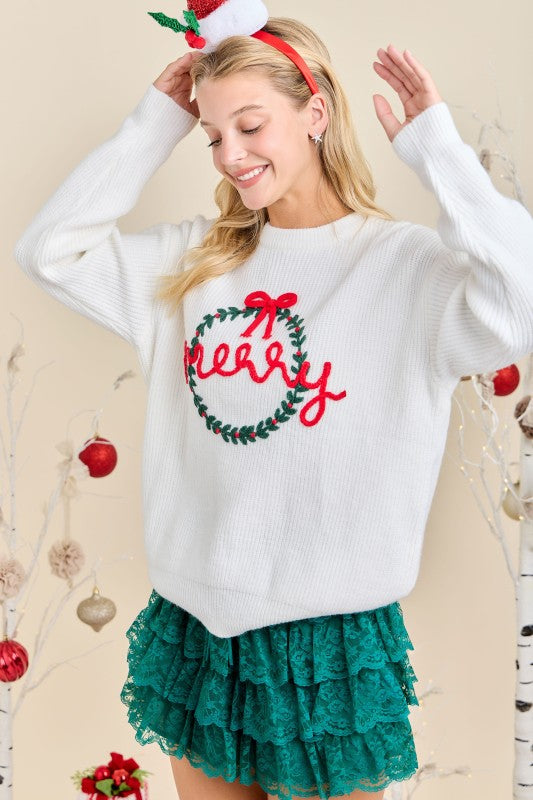 Merry Embroidered Sweater