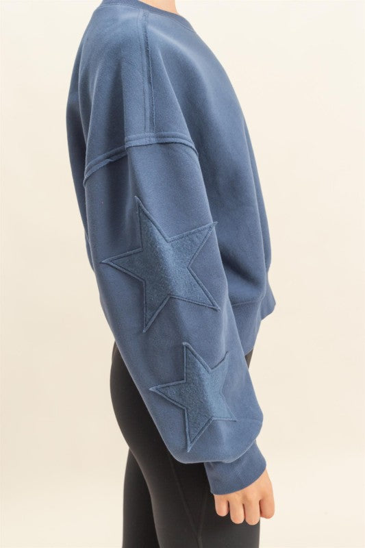 Dream State Star Patch Crewneck Sweatshirt - Navy
