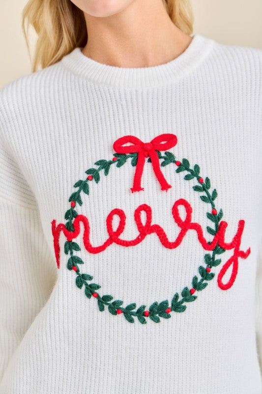 Merry Embroidered Sweater
