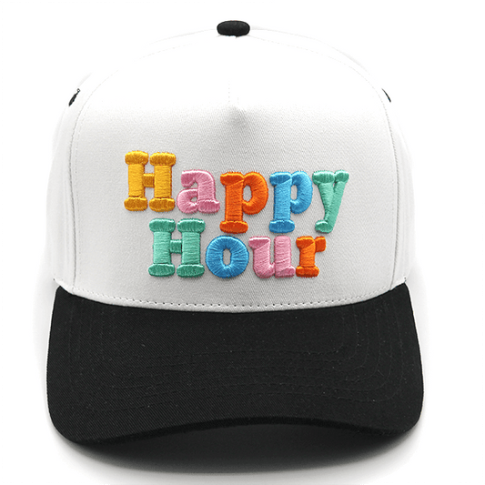Happy Hour Embroidered Trucker Hat