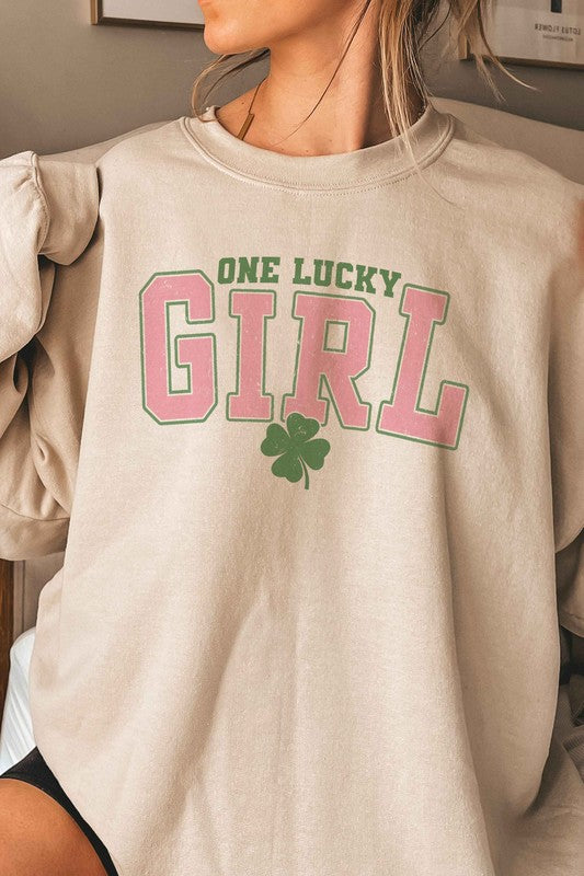 ONE LUCKY GIRL Graphic Sweatshirt