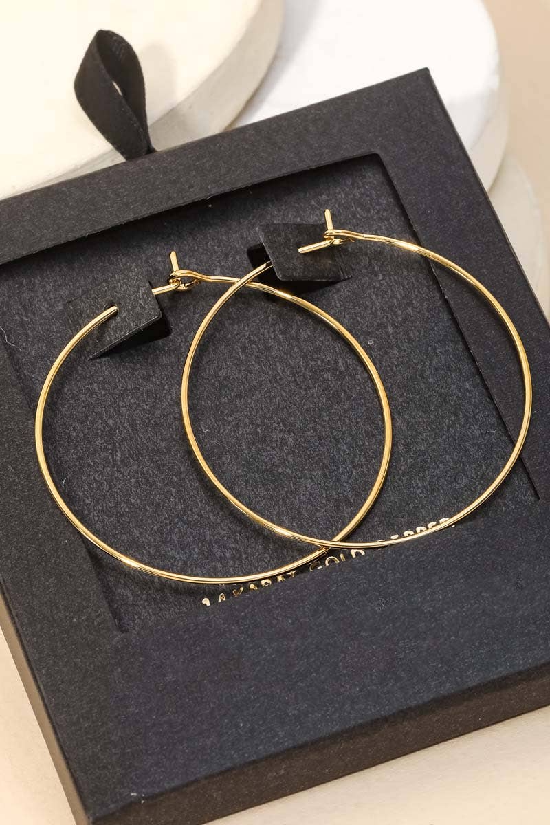 Secret Box Gold Dipped Thin Hoop Earrings