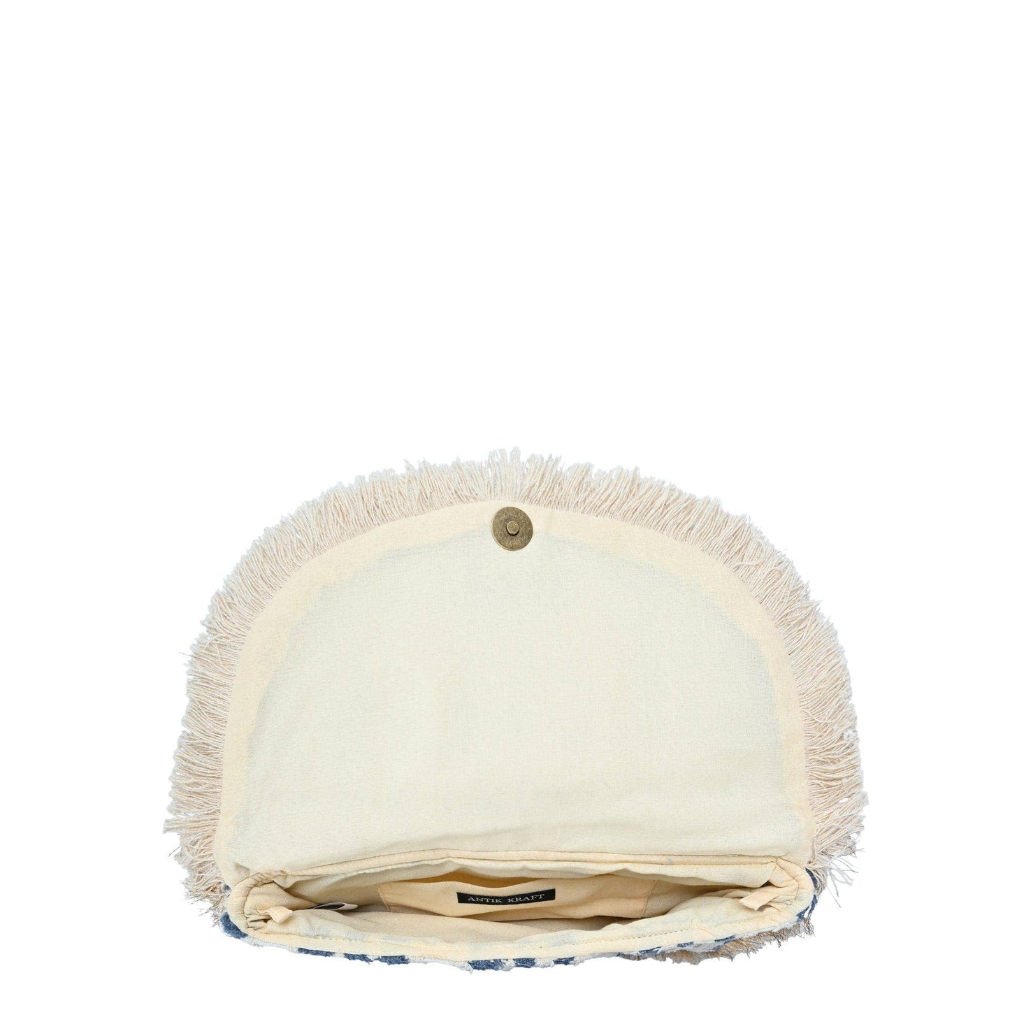 Seashore Beaded Fringe Foldover Clutch