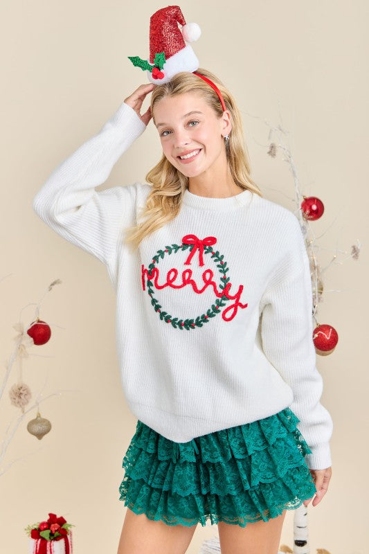 Merry Embroidered Sweater
