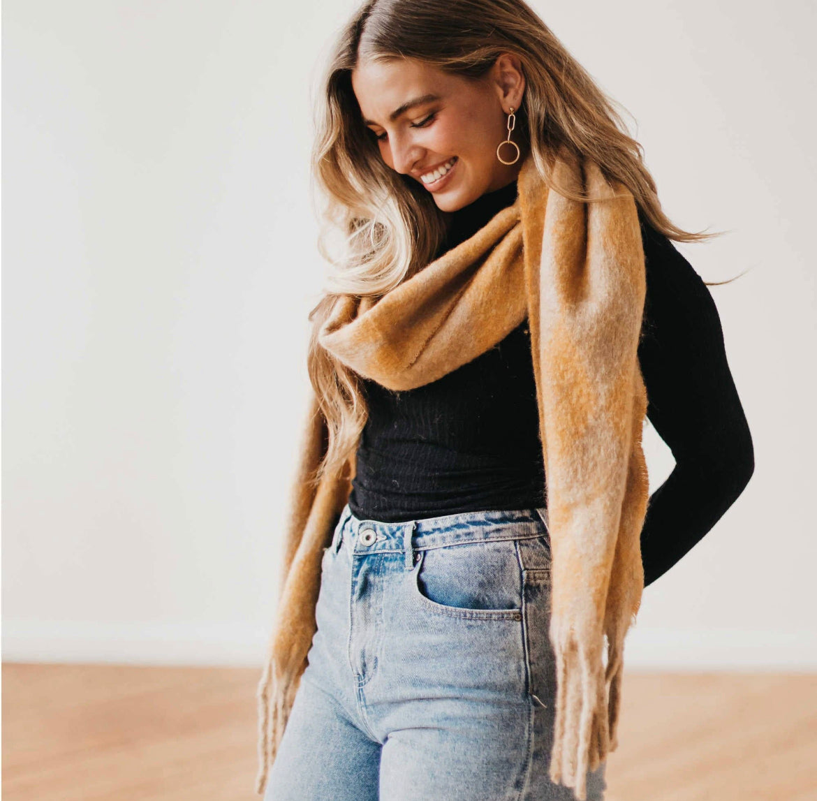 Coffee Date Diamond Print Scarf - FINAL SALE