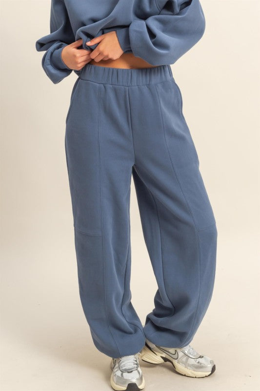 Cuddle Up Jogger Sweatpants - Dusty Blue