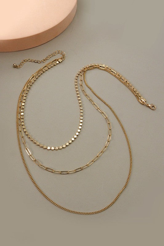 Sasha Multi Layer Chain Necklace - Gold Or Silver