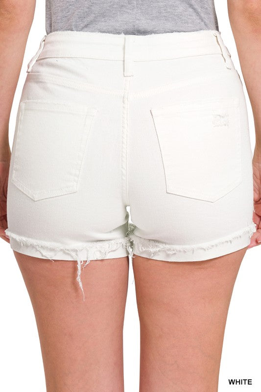 Desiree White Denim Shorts