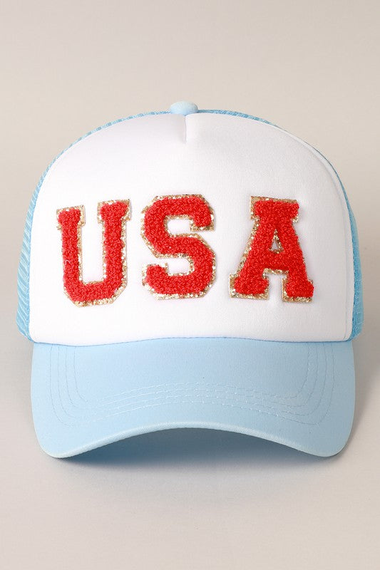USA Chenile Patch Trucker Hat