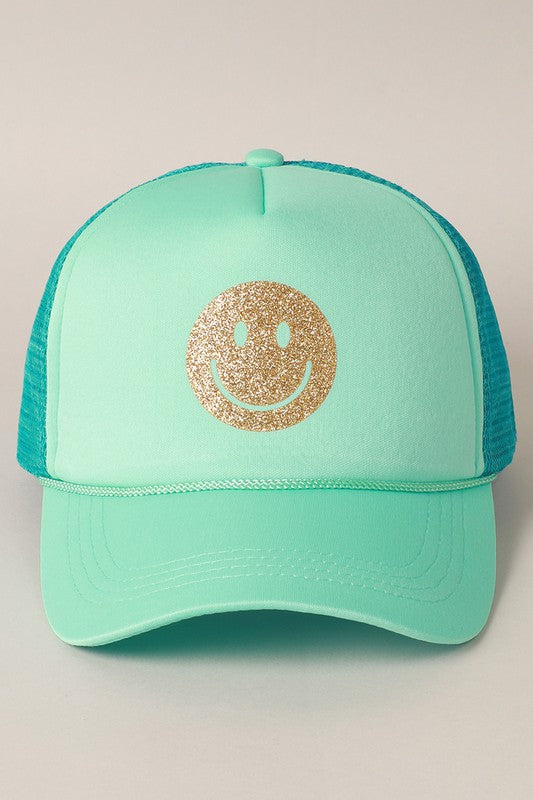 Happy Trucker Hat - Turquoise