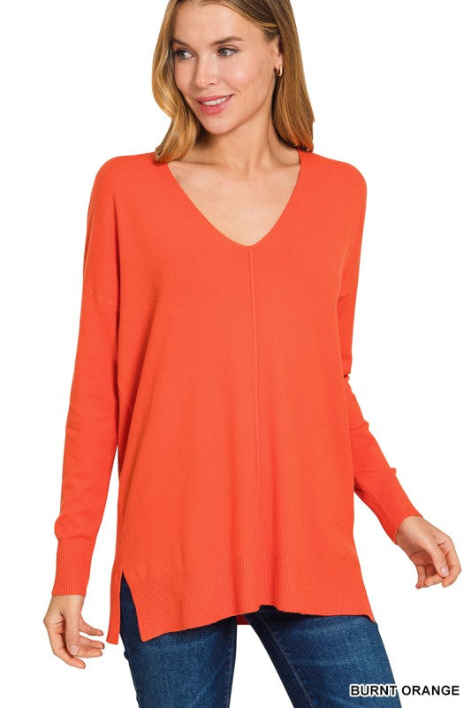 PSL Front Seam Sweater - Burnt Orange - FINAL SALE