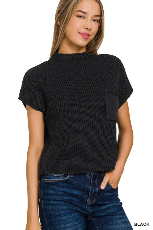 Kaylee Short Sleeve Sweater - Black