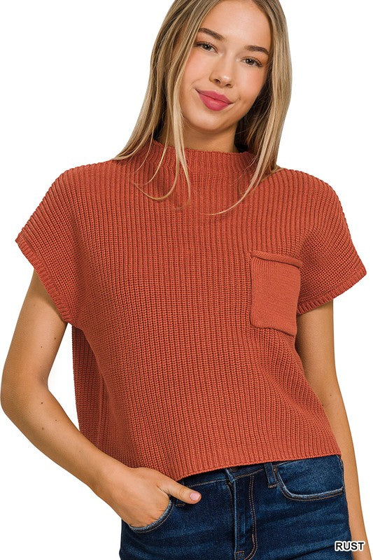 Kaylee Short Sleeve Sweater - Rust