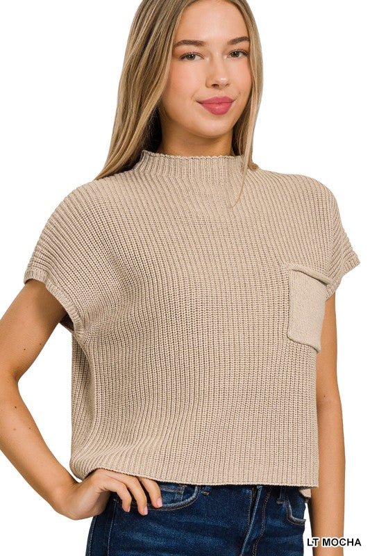 Kaylee Short Sleeve Sweater - Ash Mocha